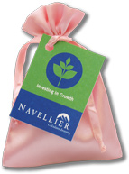pink tulips in satin bag